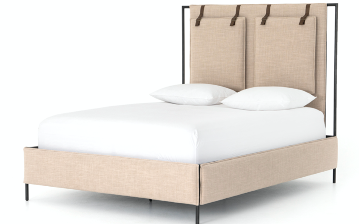 Loire Bed King, Queen with leather straps