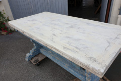Antique French Table with Provence Blue legs