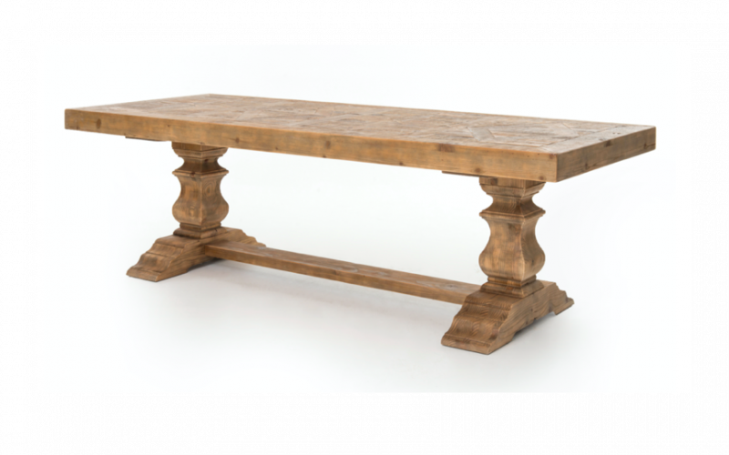 Chateauneuf tresle Table reclaimed Pine 98"