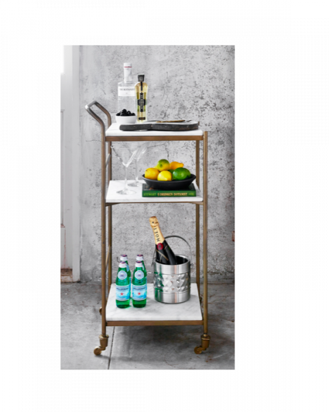 Bar Cart small with Marble trays