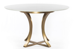 Marble Top Table & Iron Base in Gold finish